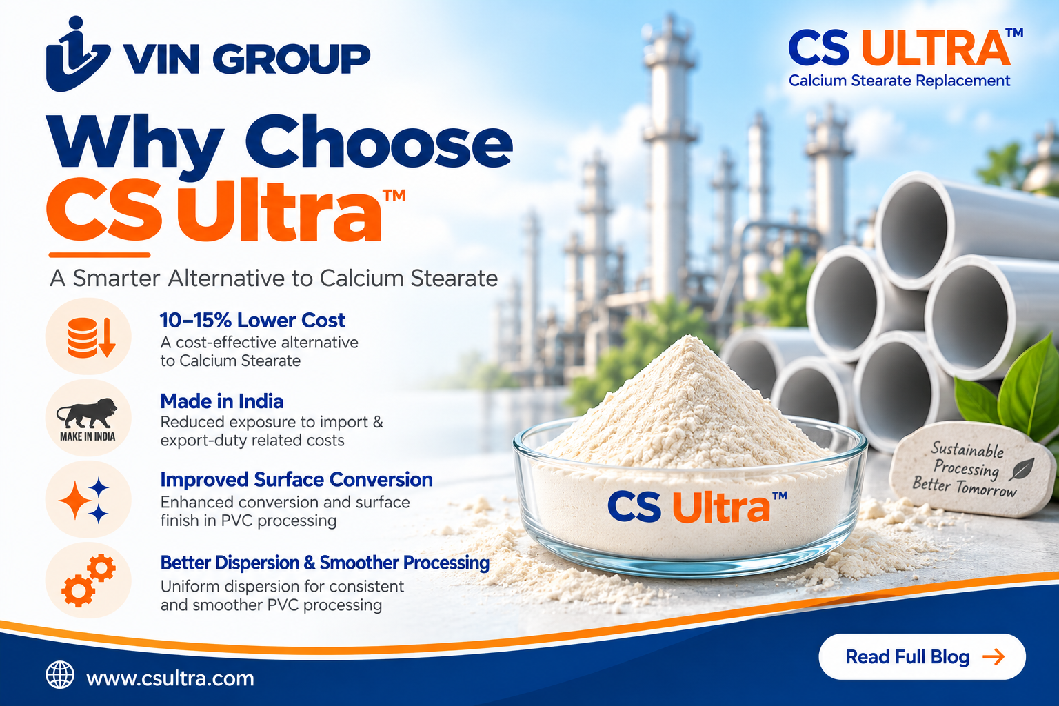 CS Ultra – 100% Calcium Stearate Replacement for PVC
